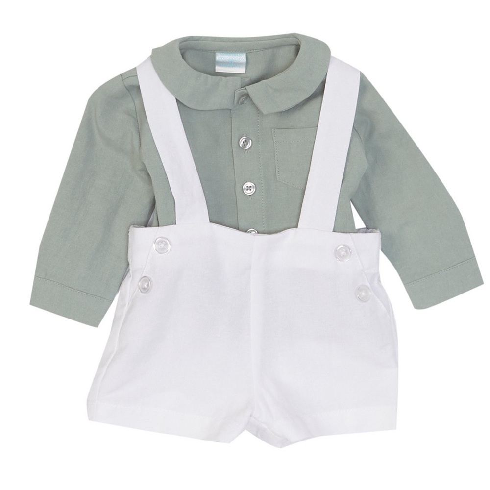 Edgehill Collection Peter Pan Shirt & Suspender Short Set